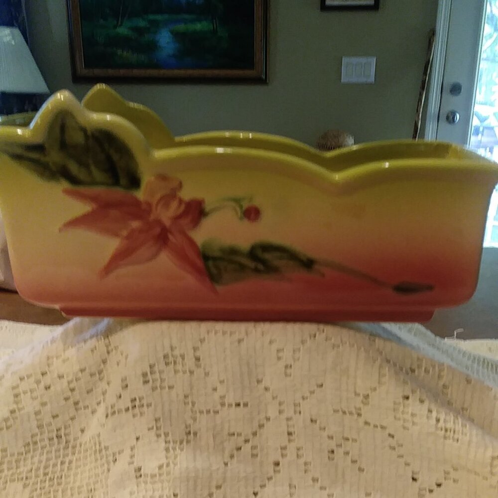 Vintage Hull Woodland Ceramic Pottery Planter Pink Green Yellow - Picture 9 of 13